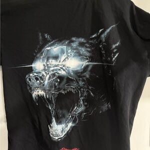 Darc Sport Black Tee with Fierce Wolf Design
